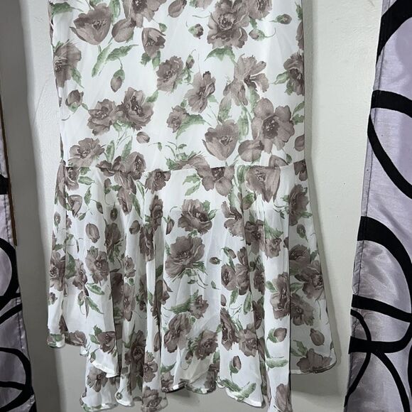 Floral chiffon midi skirt with ruffle hem - Picture 4 of 9